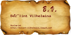 Bálint Vilhelmina névjegykártya