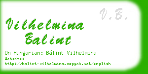vilhelmina balint business card